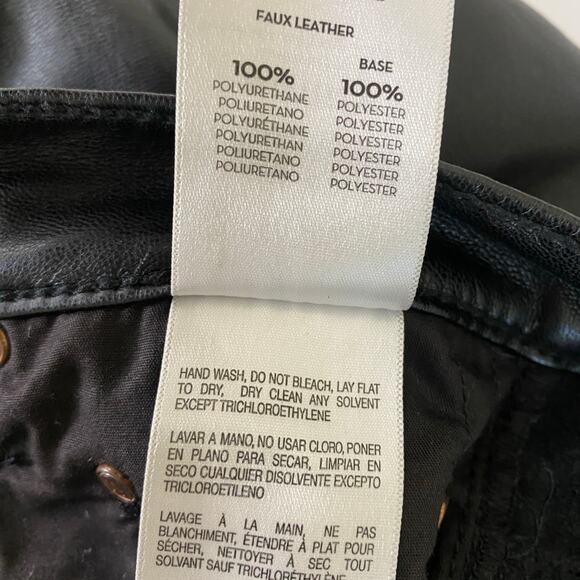 Mother The Insider Ankle Size 27 Wax On Wax Off Black Faux Leather Pants Jeans - Picture 13 of 16